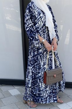 MOISS2103 6 Blue Printed Abaya