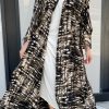 Abstract  Brown Printed Abaya