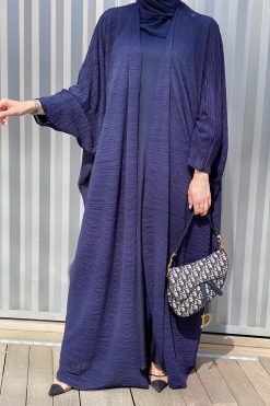 MOISS2107 3 Navy Abaya Set