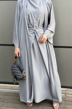 Grey Abaya Set 6 MOISS2108 3 Grey Abaya Set
