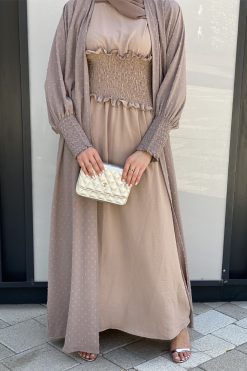 Beige Abaya Set