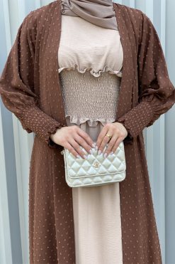 MOISS2111 4 Brown Abaya Set