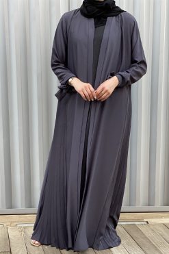 MOISS2115 3 Grey Nada Abaya Set