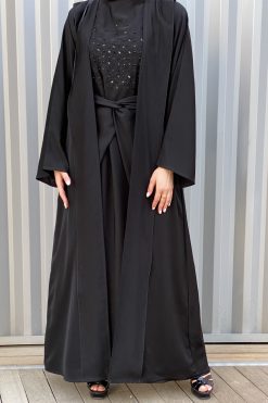 MOISS2117 5 Black Nada Abaya Set