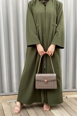 MOISS2120 3 Green Abaya Set