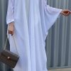 MOISS2121 1 White Abaya Set