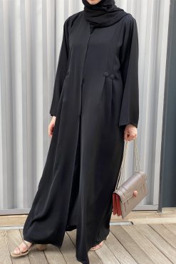 Black Nada Abaya Set 7 MOISS2122 4 Black Nada Abaya Set
