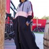 Grey Pink Sporty Abaya