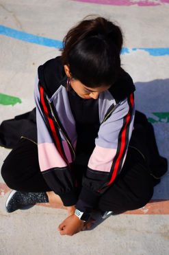 SPORTY 000001 3 Grey Pink Sporty Abaya