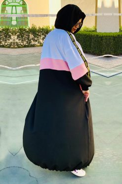UI19002 3 1 Sporty Fashion Strips Abaya