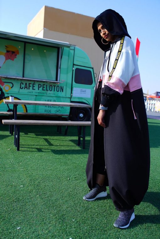 Sporty Fashion Strips Abaya