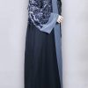 BAA 000015 1 Nida Black Embroidered Abaya
