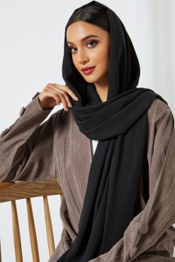 0621 bsi3185 2 Button Embellished Bisht Abaya
