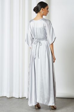 0621 bsi3186 2 Satin Pleated Shirt With Lulu Belt For Ladies