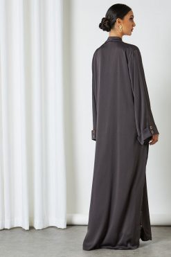0621 bsi3191 3 Collared Bisht Abaya With Dress