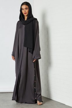 0621 bsi3191 4 Collared Bisht Abaya With Dress