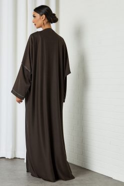 0621 bsi3192 3 Beads Embellished Bisht Abaya