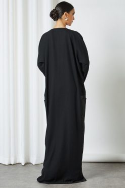 0621 bsi3199 5 Beads Embellished Pocket Style Abaya