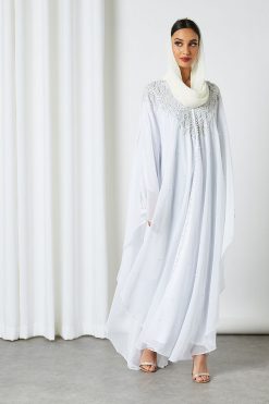 0621 bsi3209 4 Pearls And Beads Embellished Abaya