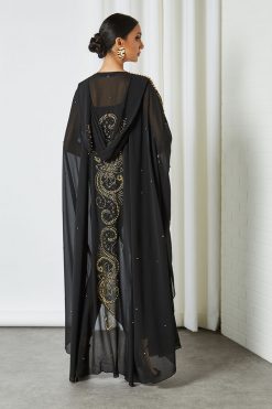 0621 bsi3210 4 Pearls And Beads Embellished Abaya