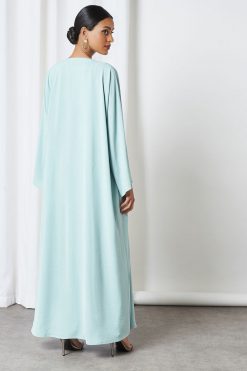 0621 bsi3251 4 2 Piece Mint Color Modest Dress For Ladies