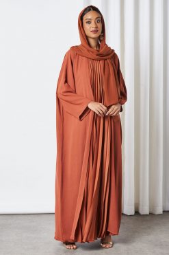 0621 bsi3260 3 2 Piece Rust Color Modest Dress For Ladies
