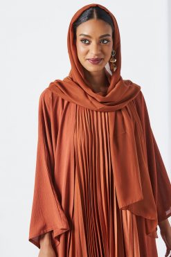 0621 bsi3260 4 2 Piece Rust Color Modest Dress For Ladies