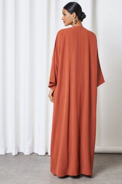 0621 bsi3261 4 3 Piece Rust Color Modest Dress For Ladies