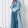 2 Piece Denim Color Modest Dress For Ladies
