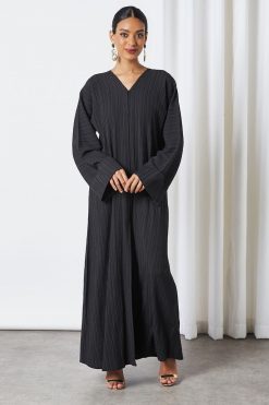 0621 bsi3271 3 Textured Black Abaya