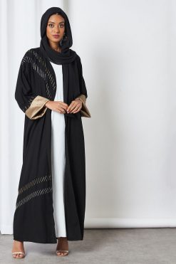 0621 bsi3296 3 Beads Embellished Abaya