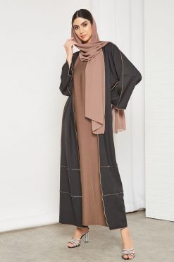 bsi3309 3 Double shirt abaya