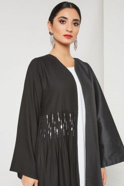 bsi3313 4 Beads embellished bisht abaya