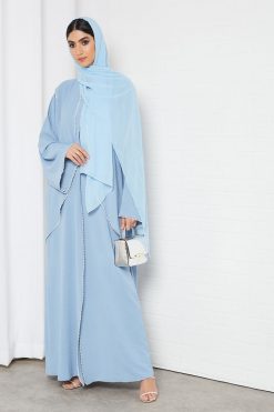 bsi3328 3 double front lace embellished abaya