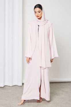 bsi3329 4 double front lace embellished abaya