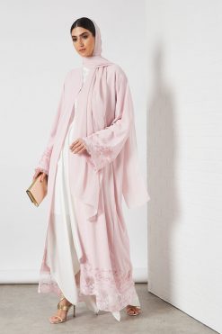 Embroidered and Mesh Embellished Abaya
