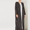 Overall embroidered bisht abaya