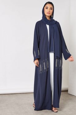bsi3333 4 Beads embellished bisht abaya