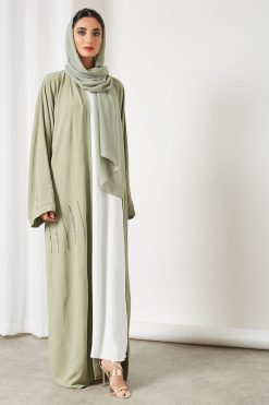 bsi3335 4 Beads embellished bisht abaya