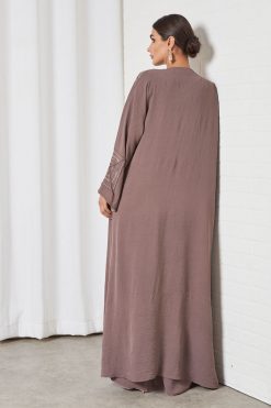 bsi3349 3 Double shirt abaya with inner