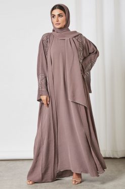 bsi3349 4 Double shirt abaya with inner