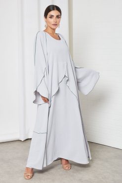 bsi3350 3 Double shirt abaya with inner