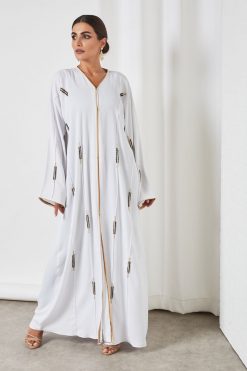beads embellished abaya