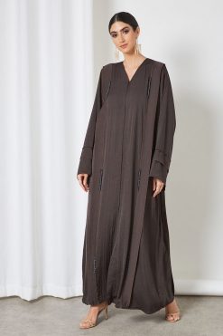 beads embellished abaya