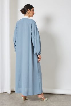 bsi3360 3 Pocket style beads embellished abaya