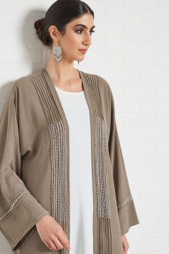 bsi3369 4 Beads embellished bisht abaya