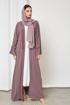 bsi3370 4 Beads embellished bisht abaya