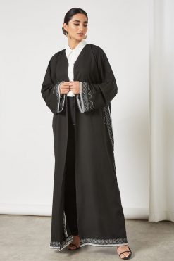 beads embellished abaya