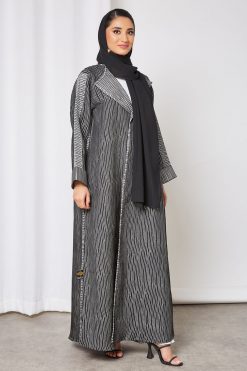 bsi3384 4 Jacquard bisht abaya