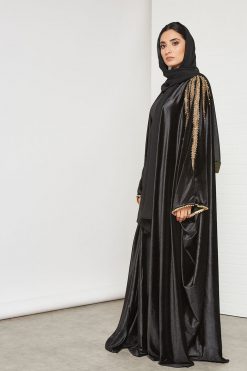 bsi3427 3 Laced kaftan abaya